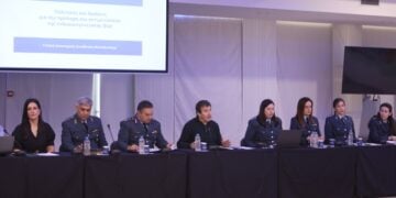 Συνέντευξη τύπου του υπουργού Προστασίας του Πολίτη Μιχάλη Χρυσοχοΐδη στην Θεσσαλονίκη, Τετάρτη 7 Μαΐου 2025. (Φωτ.: MotionTeam/Βασίλης Βερβερίδης)