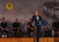 Ο Νίκος Χριστοδουλίδης στην εκδήλωση που έγινε στις 19 Μαΐου 2025 στο Παραλίμνι, για τα 106 χρόνια από τη Γενοκτονία των Ποντίων (φωτ.: Facebook / Τεμέτερον - Σύλλογος Ποντίων Αμμοχώστου)