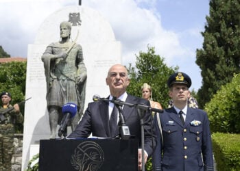 Ο Νίκος Δένδιας στον Μυστρά, για τα «Παλαιολόγεια 2025» (φωτ.: Χ / 
Nikos Dendias)