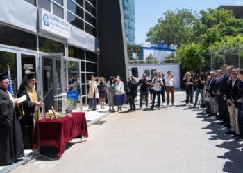 Στιγμιότυπο από τα εγκαίνια του νέου κτηρίου εντός της ΔΕΘ (φωτ.: ΑΠΕ-ΜΠΕ/Νίκος Αρβανιτίδης)