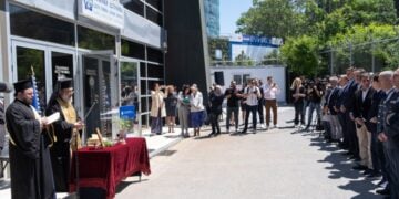 Στιγμιότυπο από τα εγκαίνια του νέου κτηρίου εντός της ΔΕΘ (φωτ.: ΑΠΕ-ΜΠΕ/Νίκος Αρβανιτίδης)
