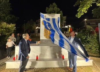 Τα αποκαλυπτήρια του μνημείου των Γιαννιτσών για τη Γενοκτονία των Ποντίων έγιναν στις 19 Μαΐου, στο πλαίσιο της εκδήλωσης του Δήμου Πέλλας για την επέτειο των 106 ετών (φωτ.: Δήμος Πέλλας)