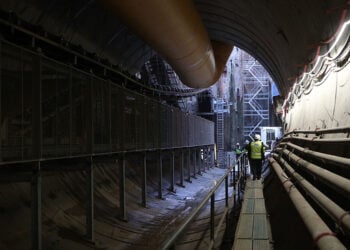 Στη σήραγγα της Γραμμής 4 του μετρό στην Κατεχάκη (φωτ.: EUROKINISSI / Σωτήρης Δημητρόπουλος)