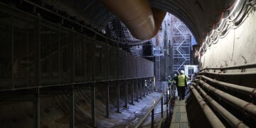 Στη σήραγγα της Γραμμής 4 του μετρό στην Κατεχάκη (φωτ.: EUROKINISSI / Σωτήρης Δημητρόπουλος)