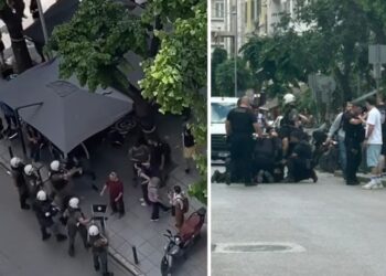 Εικόνες από τα επεισόδια (πηγή: instagram.com/antireport.skg/)