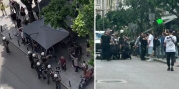 Εικόνες από τα επεισόδια (πηγή: instagram.com/antireport.skg/)