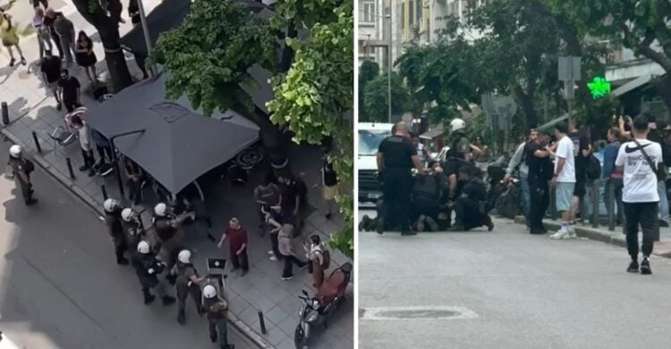 Εικόνες από τα επεισόδια (πηγή: instagram.com/antireport.skg/)