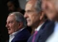 Ο πρώην πρωθυπουργός Κώστας Καραμανλής, συμμετέχει στην παρουσίαση βιβλίου του δημοσιογράφου Σταύρου Λυγερού, «Οι αθέατες όψεις του πολέμου στην Ουκρανία», στο Πολεμικό Μουσείο, Αθήνα, Τρίτη 17 Ιουνίου 2025. ΑΠΕ-ΜΠΕ/ΓΙΩΡΓΟΣ ΒΙΤΣΑΡΑΣ