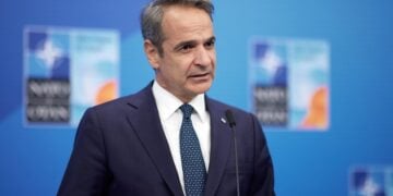 Ο πρωθυπουργός Κυριάκος Μητσοτάκης στην Σύνοδο Κορυφής του ΝΑΤΟ, στη Χάγη, Τετάρτη 25 Ιουνίου 2025 (φωτ.: Γραφείο Τύπου πρωθυπουργού/Δημήτρης Παπαμήτσος)