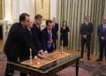 Ορκωμοσία νέων μελών της κυβέρνησης, Δευτέρα 30 Ιουνίου 2025 (φωτ.: Eurokinissi/Γιώργος Κονταρίνης)
