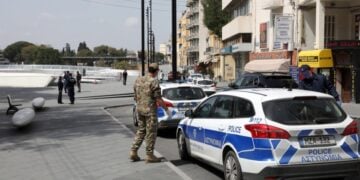 Αστυνομικοί στην πλατεία Ελευθερίας στη Λευκωσία (φωτ. αρχείου: ΑΠΕ-ΜΠΕ/Κάτια Χριστοδούλου)