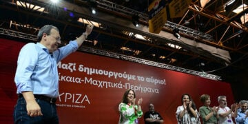 Με την ομιλία του Σωκράτη Φάμελλου έκλεισε το 5ο Συνέδριο του ΣΥΡΙΖΑ - Προοδευτική Συμμαχία (φωτ.: EUROKINISSI / Τατιάνα Μπόλαρη)