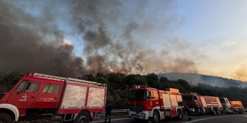 Πυρκαγιά σε δασική έκταση στην περιοχή Άνω Πλατανίτης της Ναυπάκτου (φωτ.: nafpaktospress.gr / EUROKINISSI)