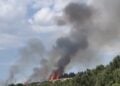 Στιγμιότυπο από τη φωτιά στην Εφεδρούπολη (φωτ.: YouTube)