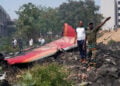 Το φτερό του Boeing 787-8 της Air India (φωτ.: EPA / Siddharaj Solanki)