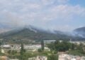 Καλύτερη είναι η εικόνα της φωτιάς που ξέσπασε έξω από την Καβάλα (φωτ.: ΑΠΕ-ΜΠΕ)