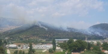 Καλύτερη είναι η εικόνα της φωτιάς που ξέσπασε έξω από την Καβάλα (φωτ.: ΑΠΕ-ΜΠΕ)