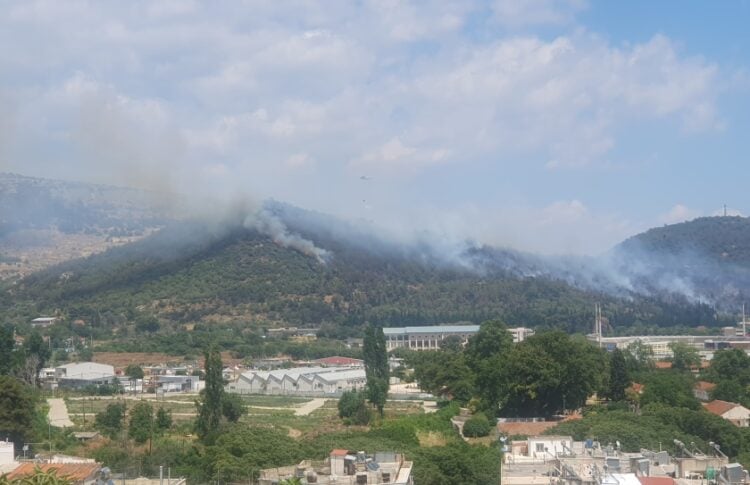 Καλύτερη είναι η εικόνα της φωτιάς που ξέσπασε έξω από την Καβάλα (φωτ.: ΑΠΕ-ΜΠΕ)