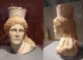 Το κεφάλι της Σφίγγας το οποίο εκτίθεται προς το παρόν στο Μουσείο της Αμφίπολης θα τοποθετηθεί ξανά στο άγαλμα που βρίσκεται εντός του τύμβου (φωτ.: Έλλη Τσολάκη)