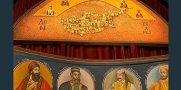 Το μνημείο απεικονίζει την Κύπρο με αγνοούμενους και αγίους (φωτ.: instagram/vasilis.palmas)