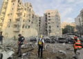 H πολυκατοικία στην Μπερ Σεβά που χτυπήθηκε από ιρανικό βαλλιστικό πύραυλο (πηγή: X / Magen David Adom)