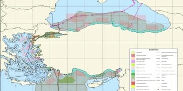 Ο χάρτης που δημοσίευσε η Τουρκία (φωτ: Turkiye MSP Platform)