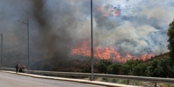 Η φωτιά κατακαίει δασικές και χορτολιβαδικές εκτάσεις (φωτ.: EUROKINISSI/Κώστας Αναγνώστου)