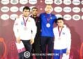 Στο βάθρο της κατηγορίας U20 -72kg της πάλης ανέβηκαν ο Γεωργιανός Αλεξάντερ Ρουσιτασβίλι (χρυσό), ο Αρμένιος Γκασπάρ Τερτεριάν (ασημένιο), ο Ουκρανός Ανατόλι Πασνάκ (χάλκινο) και ο Αρίωνας Κολιτσόπουλος (χάλκινο) (φωτ.: elop.gr)