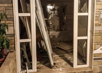 Έκρηξη στο ισόγειο πολυκατοικίας στην οδό Μακεδονομάχων στις Συκιές (φωτ.: Eurokinissi/Ραφαήλ Γεωργιάδης)