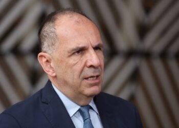 Ο Έλληνας υπουργός Εξωτερικών Γιώργος Γεραπετρίτης (φωτ.: EPA/ Olivier Hoslet)