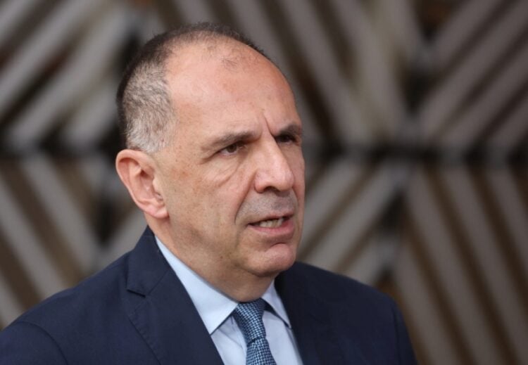 Ο Έλληνας υπουργός Εξωτερικών Γιώργος Γεραπετρίτης (φωτ.: EPA/ Olivier Hoslet)