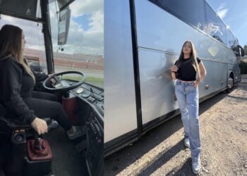 Η νεαρή οδηγός δεν υστερεί σε τίποτα από τους άνδρες συναδέλφους της (φωτ.: Παρασκευή Κάφκια)