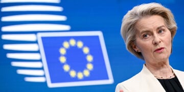 Η Ούρσουλα φον ντερ Λάιεν κατά τη διάρκεια συνέντευξης Τύπου (φωτ.: European Union)