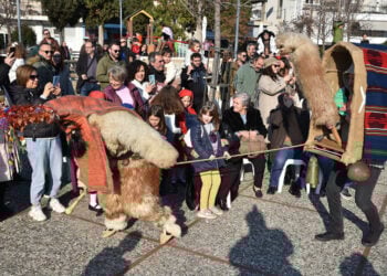 Ντιβιτζής με την καμήλα του σε αναβίωση του εθίμου στη Φιλιππούπολη της Λάρισας (φωτ. αρχείου: ΑΠΕ-ΜΠΕ / Απόστολος Ντόμαλης)