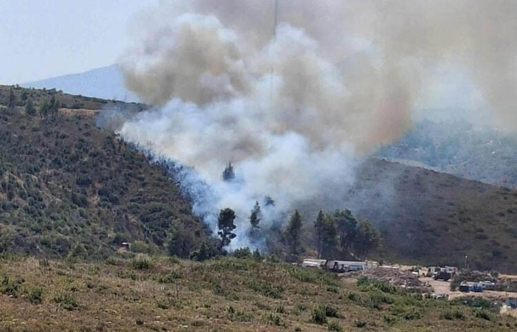 Καπνός από τη φωτιά στον Άγιο Στέφανο (φωτ.: Facebook / Liakos Karras)