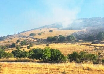 Eνεργά μέτωπα φωτιάς όπως φαίνονται μέσα από το χωριό των Λιβερών (φωτ.: kozan.gr)