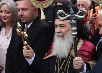 Ο Ορθόδοξος Πατριάρχης Ιεροσολύμων Θεόφιλος Γ'  (φωτ.: EPA / Alaa Badarneh)