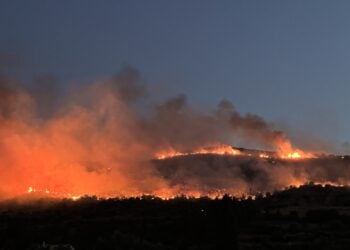 Στιγμιότυπο από την πυρκαγιά των προηγούμενων ημερών στη Ναύπακτο (φωτ.: NafpaktosPress.gr)