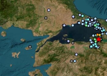 Με το κόκκινο αστέρι απεικονίζεται το επίκεντρο του σεισμού (φωτ.: emsc.eu)