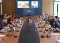 Στιγμιότυπο από τις συνομιλίες των δύο αντιπροσωπειών Τουρκίας-Λιβύης (πηγή: x.com/deikiletisim/status)