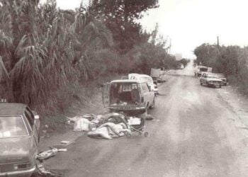 Η φωτογραφία δημοσιεύτηκε το 2016 στην εφ. «Πολίτης» και μάλλον την τράβηξε μέλος της ΟΥΝΦΙΚΥΠ που βρισκόταν στην περιοχή (πηγή: facebook.com/Ιστορικές Μνήμες ΕΟΚΑ 1955-1959)