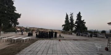 Εικόνα από τις ετοιμασίες στο χώρο όπου θα πραγματοποιηθούν τα «Λαοδίκεια 2025» (φωτ.: facebook.com /Μορφωτικός Αθλητικός Σύλλογος Λαοδικηνού «ΛΑΟΔΙΚΕΙΑ»)