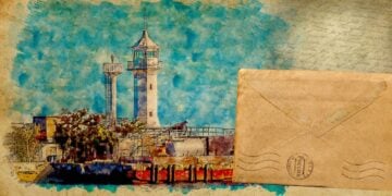 Εικονογράφηση της Αλεξίας Ιωαννίδου με βάση πίνακα που απεικονίζει φάρο στη Γιάλτα της Κριμαίας. Ο πίνακας βρίσκεται αναρτημένος στην ιστοσελίδα  pixabay.com/
el/users/iceberg90-15220686/