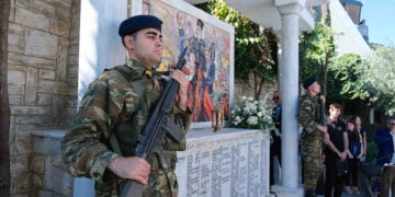 Το μνημείο για τα θύματα της σφαγής στον Χορτιάτη (φωτ.: Δήμος Πυλαίας-Χορτιάτη)