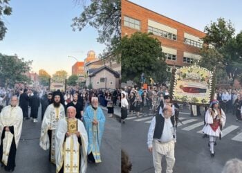 Πλήθος κόσμου ακολούθησε τη λιτανεία της εικόνας στους δρόμους του Μόντρεαλ (φωτ.: facebook/Greek Orthodox Archdiocese of Canada)