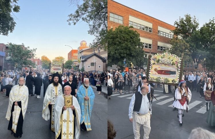 Πλήθος κόσμου ακολούθησε τη λιτανεία της εικόνας στους δρόμους του Μόντρεαλ (φωτ.: facebook/Greek Orthodox Archdiocese of Canada)
