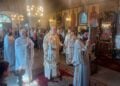 Ο μητροπολίτης Βελγίου και Εξαρχίας Κάτω Χωρών και Λουξεμβούργου Αθηναγόρας προΐσταται της θείας λειτουργίας στην πανηγυρίζουσα ενορία Κοιμήσεως της Θεοτόκου στο Χαουτάλεν (φωτ.: Μητρόπολη Βελγίου)