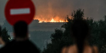 Πυρκαγιά στη Δυτική Αχαΐα. Τρίτη 12 Αυγούστου 2025 (φωτ.: EUROKINISSI)