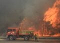 Χαρακτηριστικό στιγμιότυπο από τη φωτιά στα Δαρδανέλλια (φωτ.: Χ/Orman Genel Müdürlüğü)