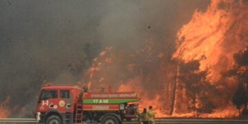 Χαρακτηριστικό στιγμιότυπο από τη φωτιά στα Δαρδανέλλια (φωτ.: Χ/Orman Genel Müdürlüğü)